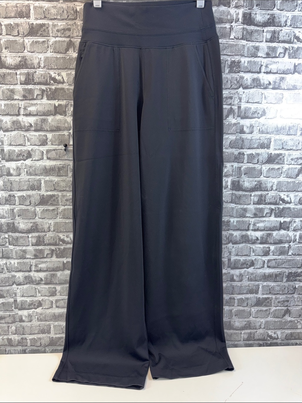 Athleta Black Wide-Leg Pull-On Joggers